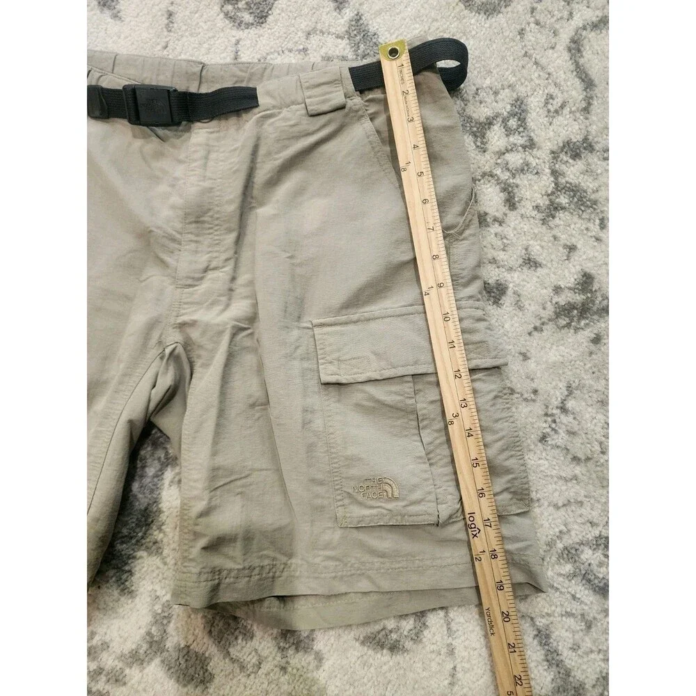 The North Face Paramount Peak Cargo Hiking Shorts Mens Large Khaki Belted Nylon